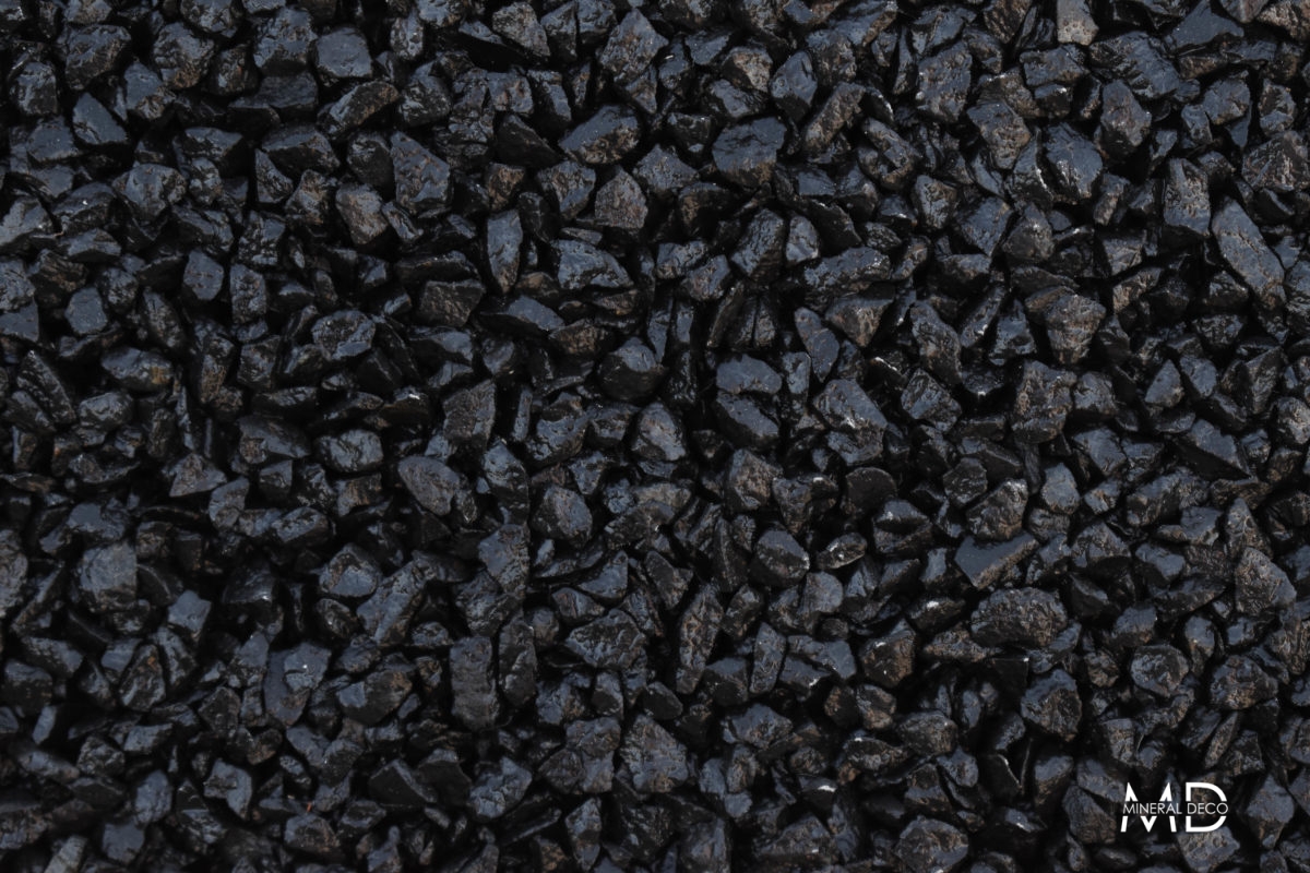 gravier lavé séché CARBONE basalte noir