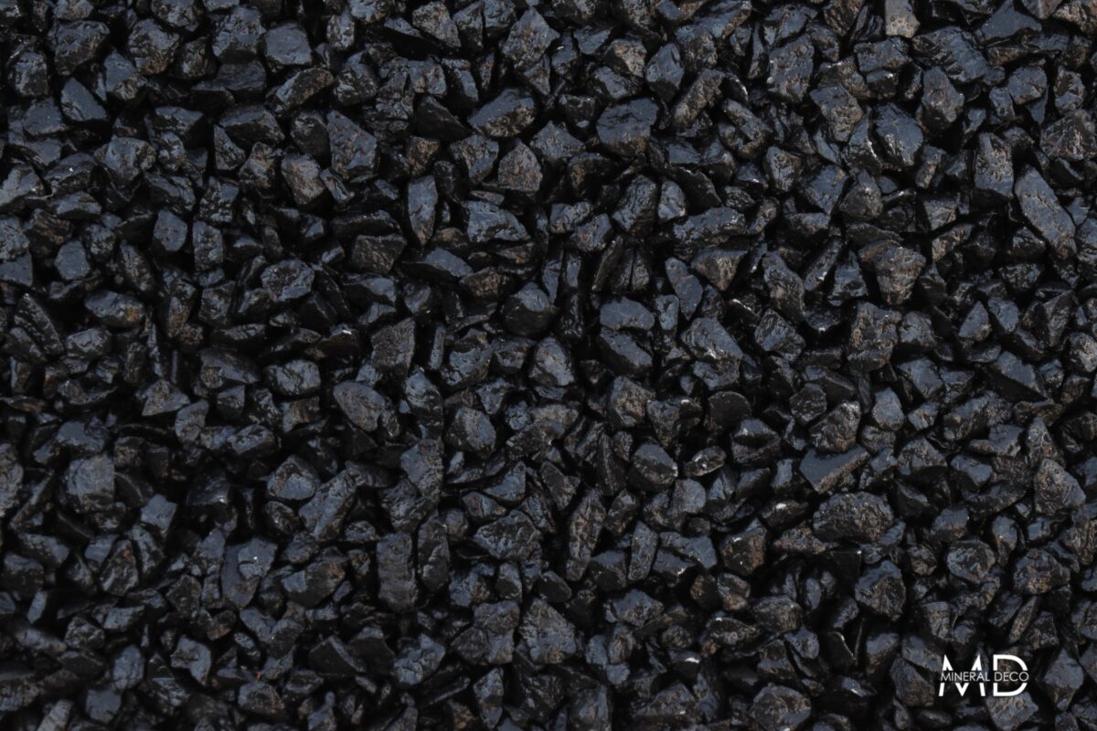 gravier lavé séché CARBONE basalte noir